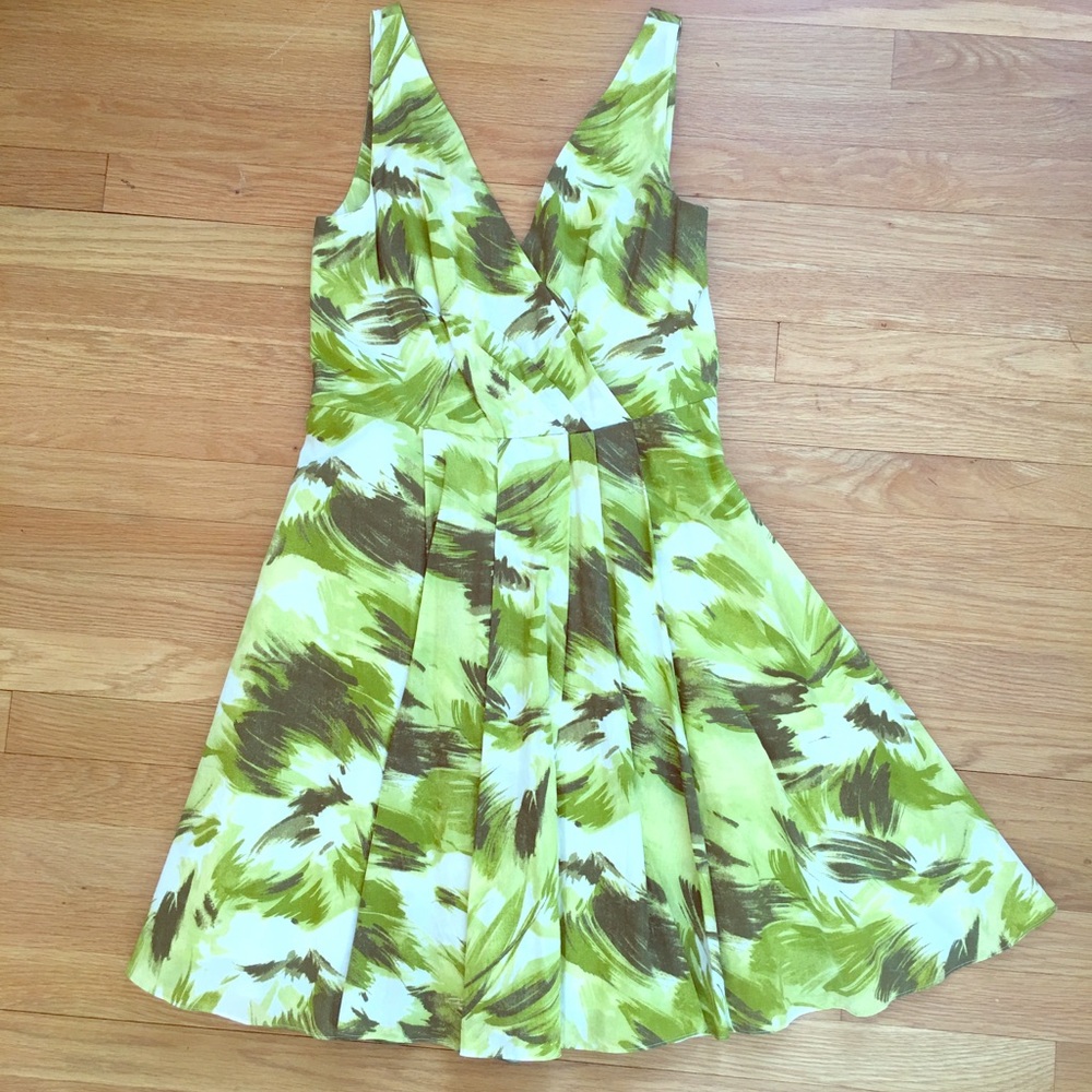 Ann Taylor sleeveless dress with pleated skirt.